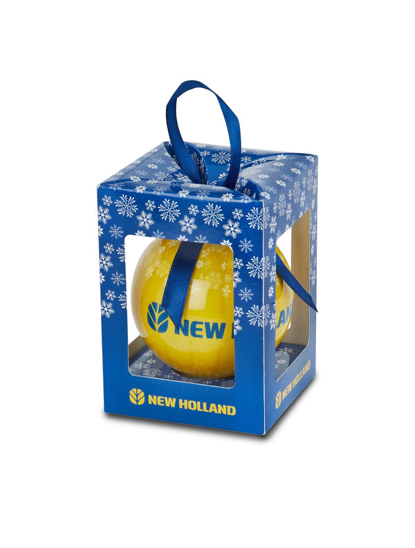 New Holland Julekugle gul i plastik 1 stk