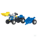 Pedaltraktor med frontlæsser og trailer, New Holland T7040, fra 2,5 år, rollyKid by Rolly Toys